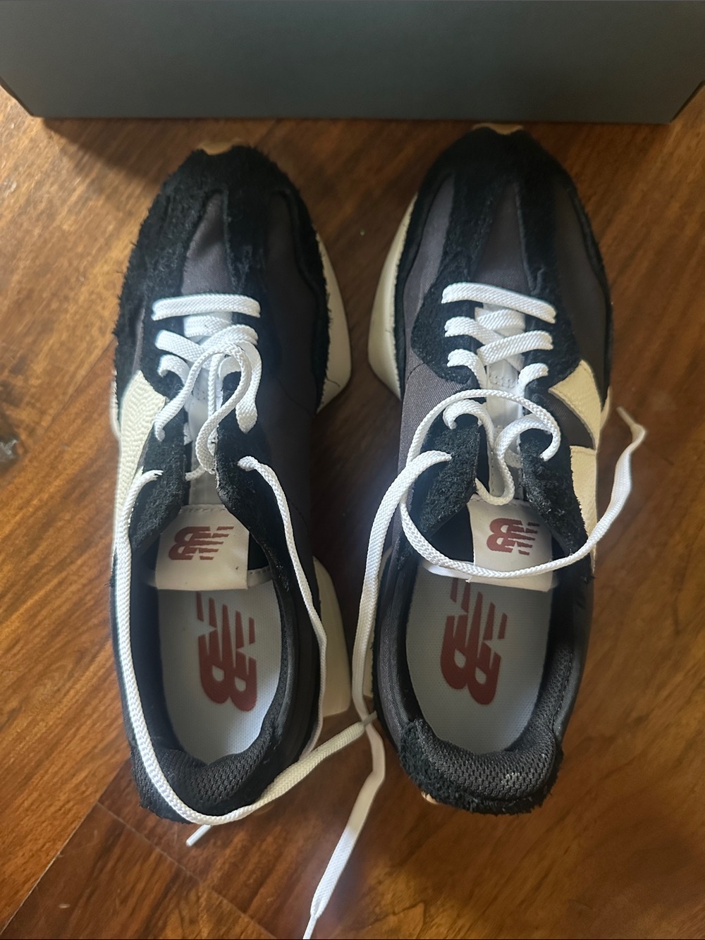New Balance Black, White and Cream Athletic Runners